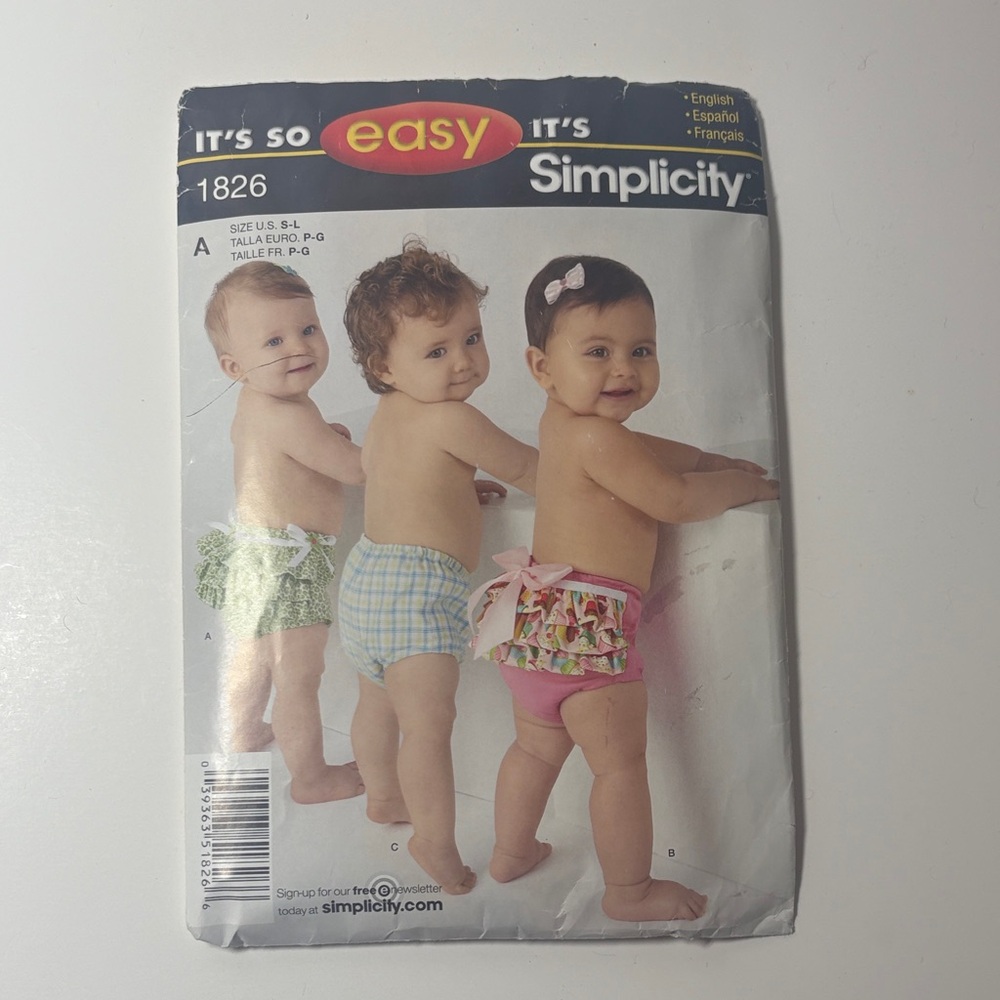 Simplicity Diaper Covers Patterns 1826 - Picture 4 of 4